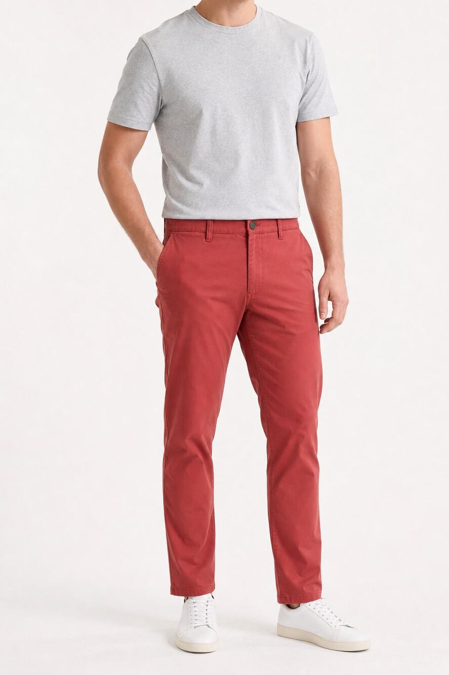 Bonobos Mens Red 100% Cotton Chino Pants 32x30 Preppy Business Casual Travel